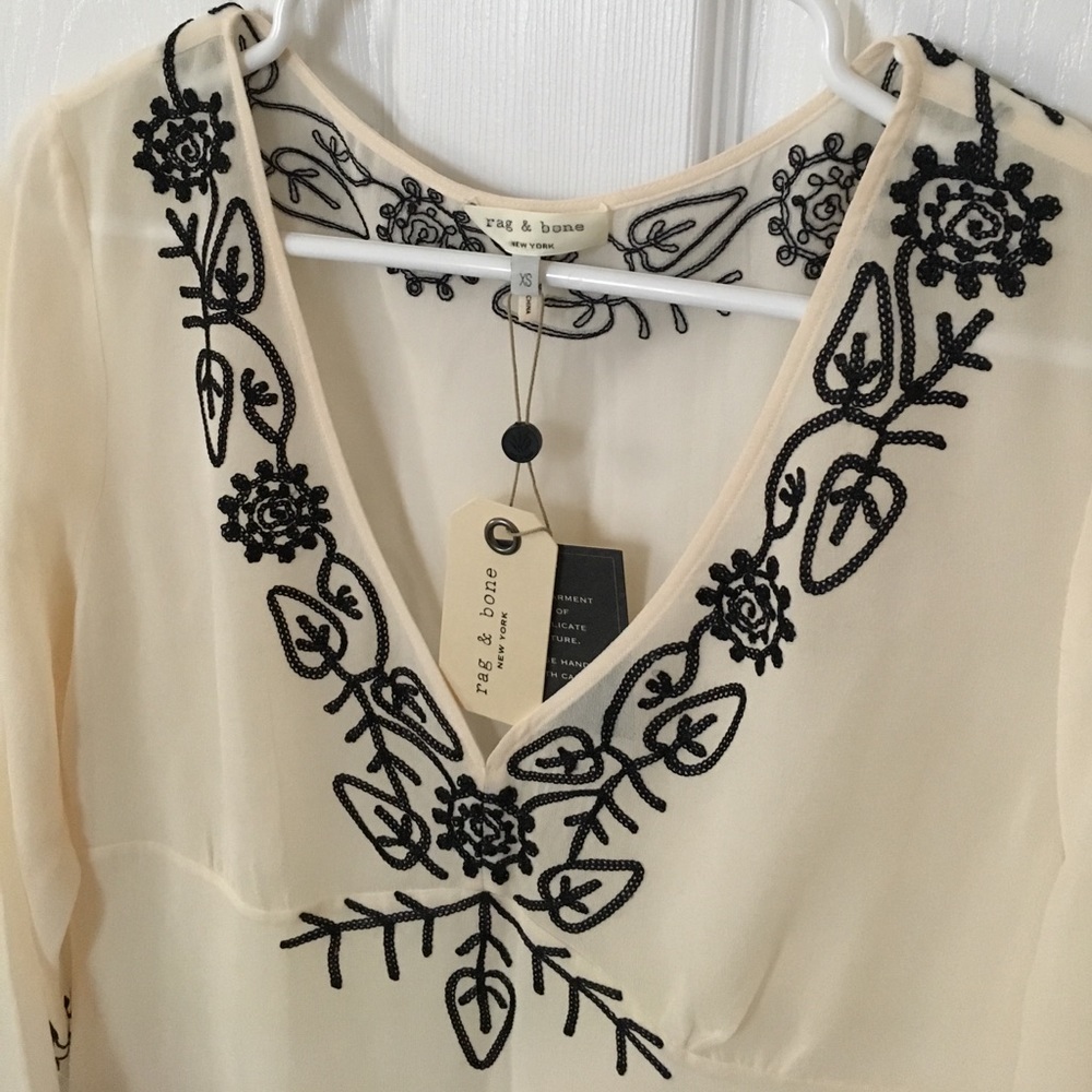 Rag & Bone Sheer Embroidered Top